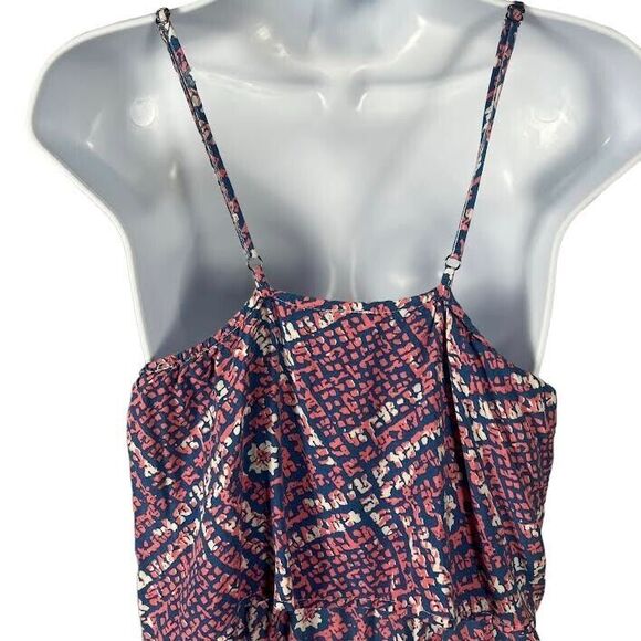 West Loop Colorful Print Two-Tier Summer Mini Sundress Blue/Pink/White S… - Picture 6 of 12
